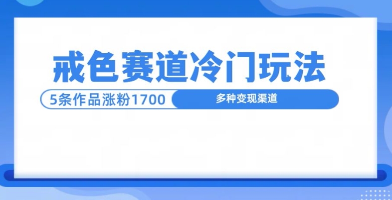 新号5条作品涨粉1600+，戒色赛道冷门玩法，教程送你-乞丐的项目