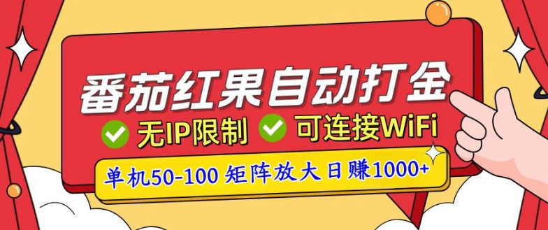 番茄红果自动打金暴力玩法，单机50-100，可矩阵放大操作，小白轻松上手-乞丐的项目