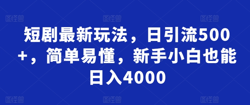 短剧最新玩法，日引流500+，简单易懂，新手小白也能日入4000-乞丐的项目