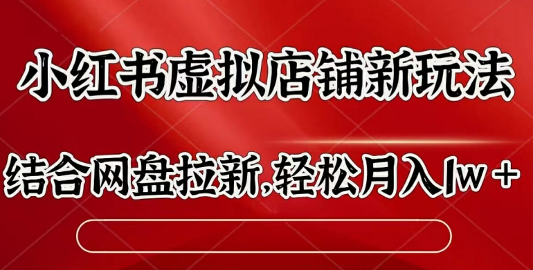 小红书虚拟店铺新玩法，结合网盘拉新，轻松月入1w-乞丐的项目