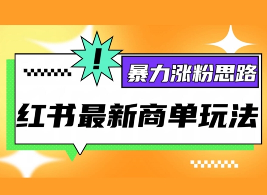 小红书最新商单玩法，暴力涨粉思路，三分钟搞定一条视频，不判搬运，适合小白-乞丐的项目