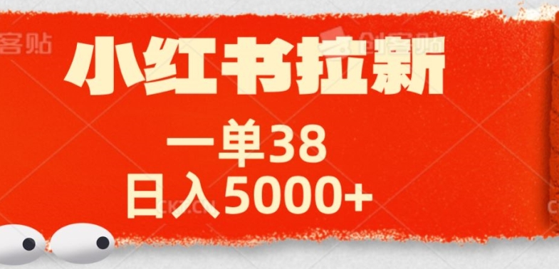 小红书拉新项目，一单38元，操作简单发发朋友圈就行-乞丐的项目