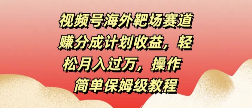 视频号海外靶场赛道赚分成计划收益，轻松月入过万，操作简单保姆级教程-乞丐的项目