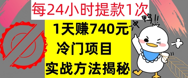 1天赚740元，24小时提款1次，冷门项目，实战方法公开【干货】-乞丐的项目