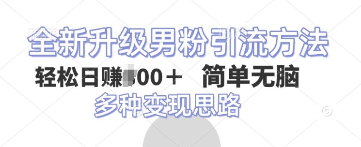 全新升级男粉引流方法，不需要真人出境，不需要你有才艺，二创风格 简单暴力-乞丐的项目