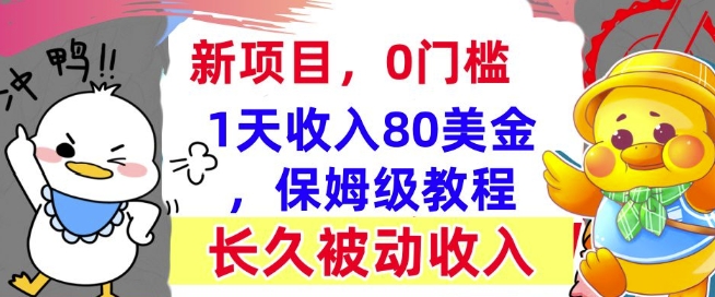 冷门项目撸美金，0门槛，1天收入80美刀，保姆级教程，长久的被动收入-乞丐的项目